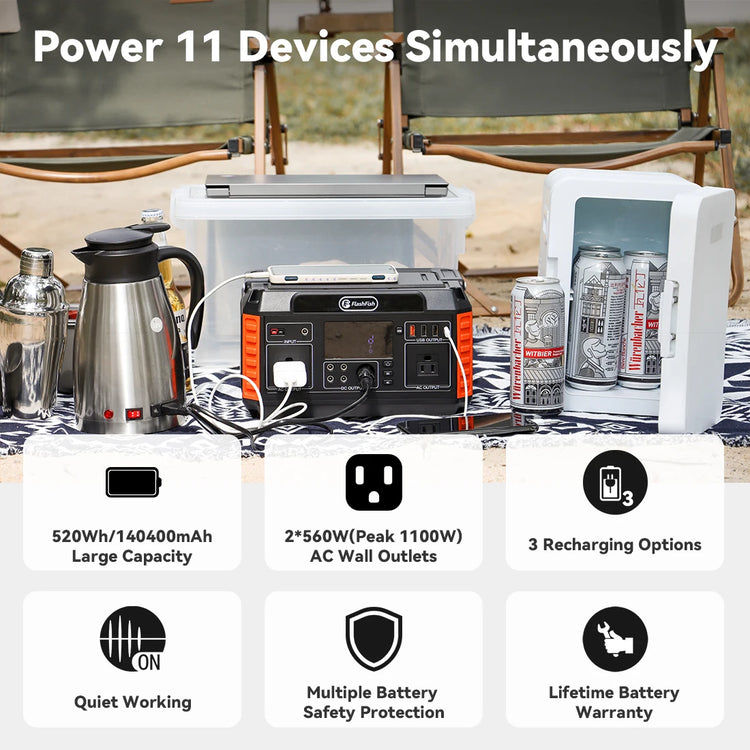 Flashfish 560W Power Station – CPAP & Outdoor Stroom | Survivalpoint - Survivalpoint.online