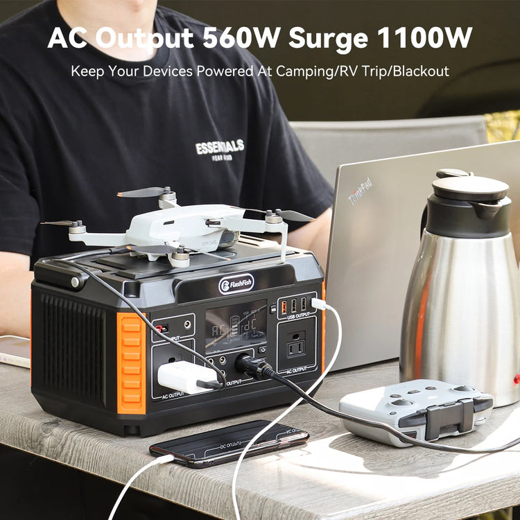Flashfish 560W Power Station – CPAP & Outdoor Stroom | Survivalpoint - Survivalpoint.online