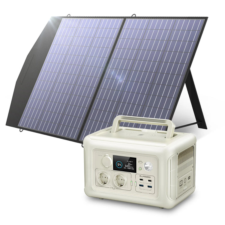 ALLPOWERS R600 Draagbare Powerstation 299Wh LiFePO4 met 100W Zonnepaneel - Survivalpoint.online