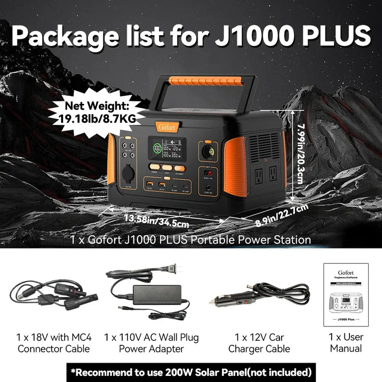 Flashfish J1000 PLUS 1000W – 932Wh Solar Generator met USB-C & DC - Survivalpoint.online