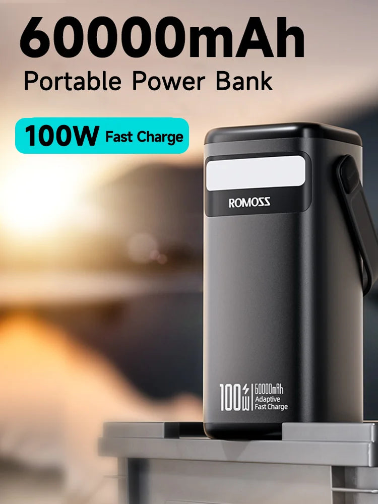 ROMOSS 60000mAh Power Bank 100W | Fast Charge & Laptop Ready - Survivalpoint.online