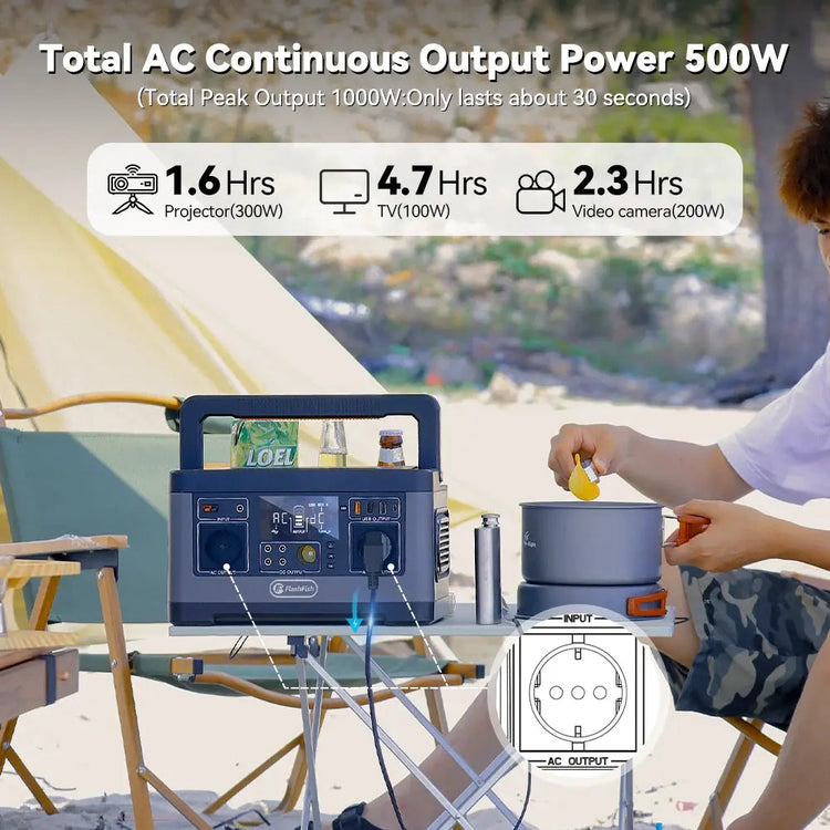 Flashfish 500W Power Station – 520Wh Solar Generator - Survivalpoint.online
