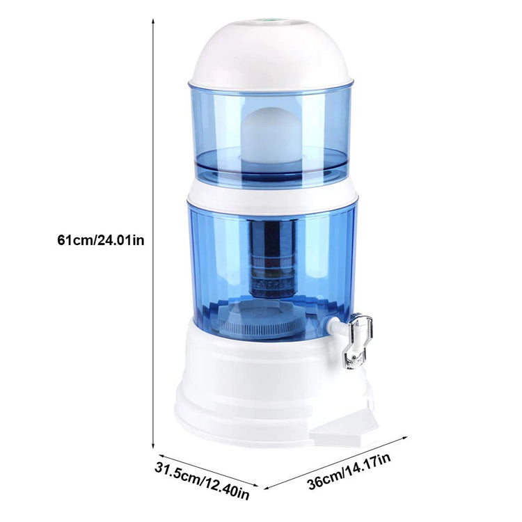 Waterzuiveraar 16L – Keramisch Koolstof & Mineraal Filter – Zonder Stroom – Met Kraan - Survivalpoint.online