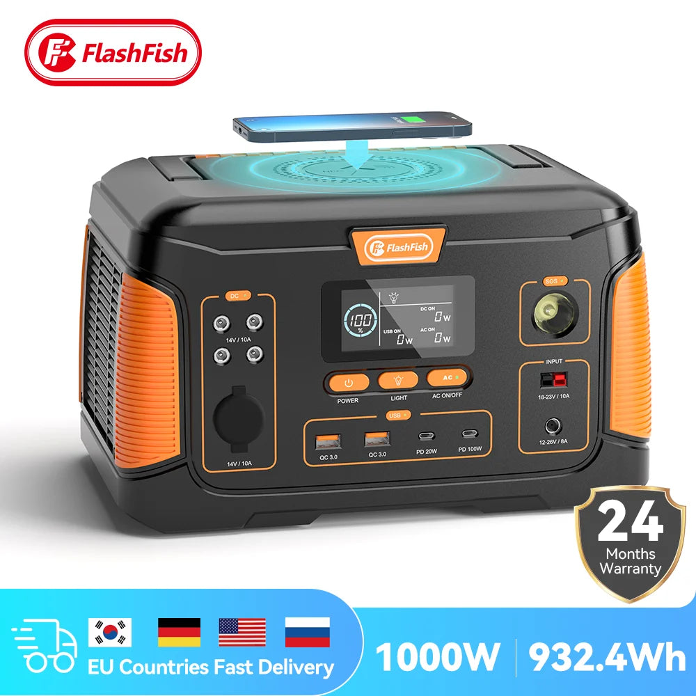 Flashfish 1000W Power Station – 932Wh Zonnegenerator