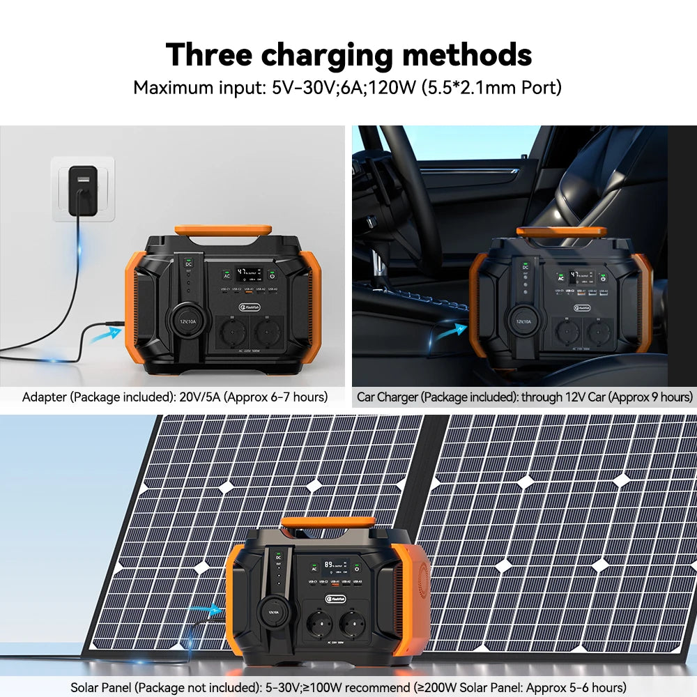 FF Flashfish 500W Solar Generator 540Wh – Power Station voor Outdoor