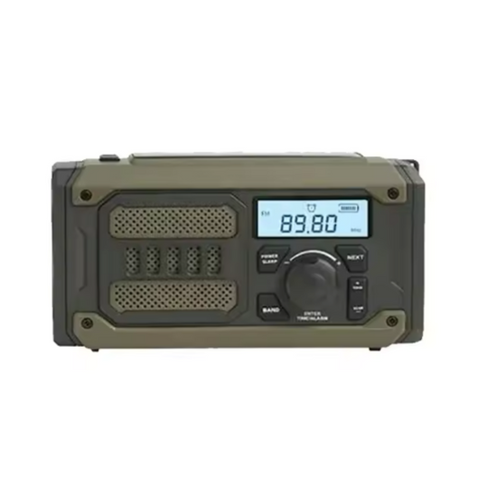 Noodradio met Zonnepaneel, Powerbank & Zaklamp – AM/FM - Survivalpoint.online