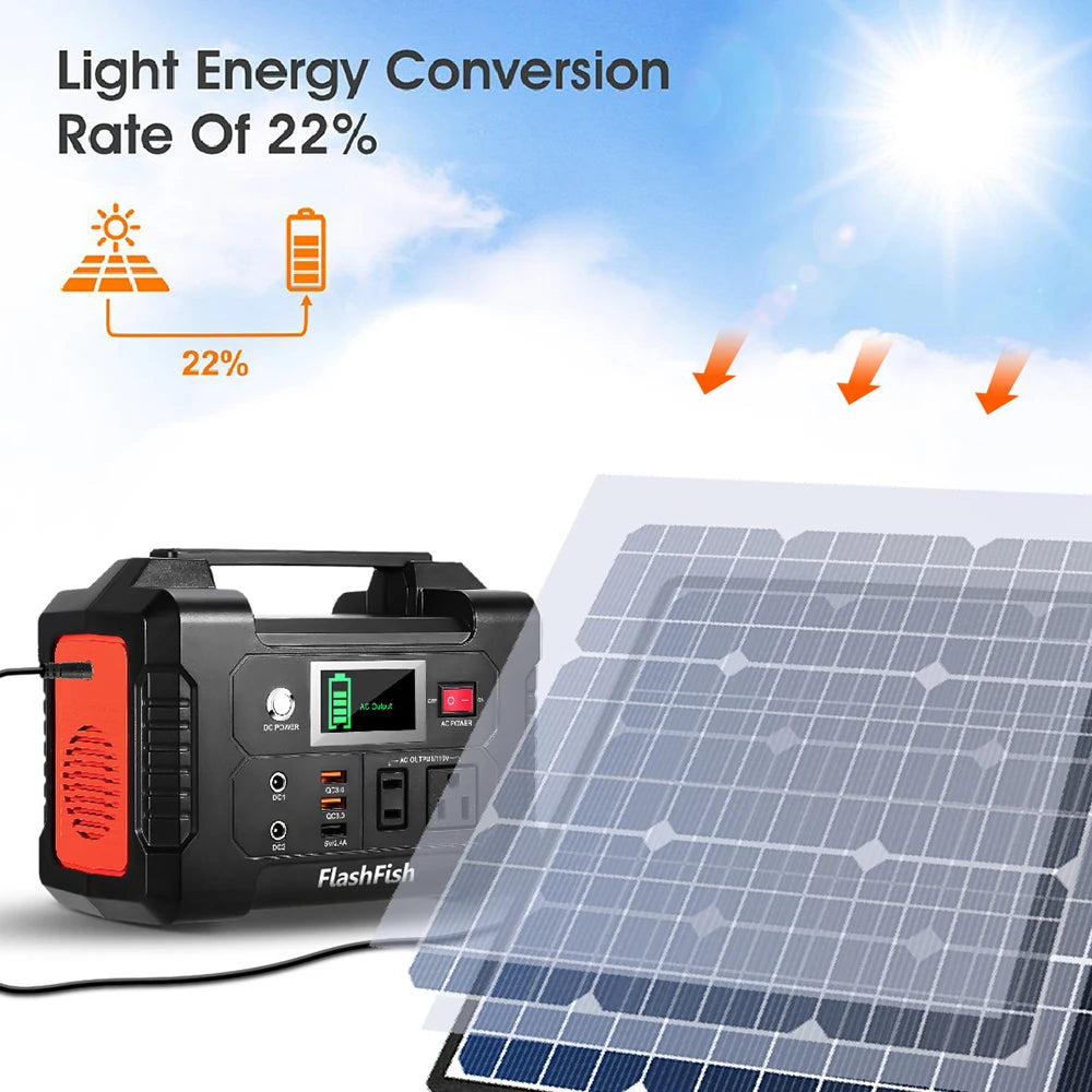 Flashfish 100W Draagbare Solar Charger – 18V & USB voor Outdoor - Survivalpoint.online