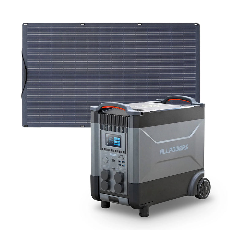 ALLPOWERS R4000 Power Station 3600Wh (4000W) + SP033 200W Zonnepaneel – Uitbreidbare Solargenerator - Survivalpoint.online