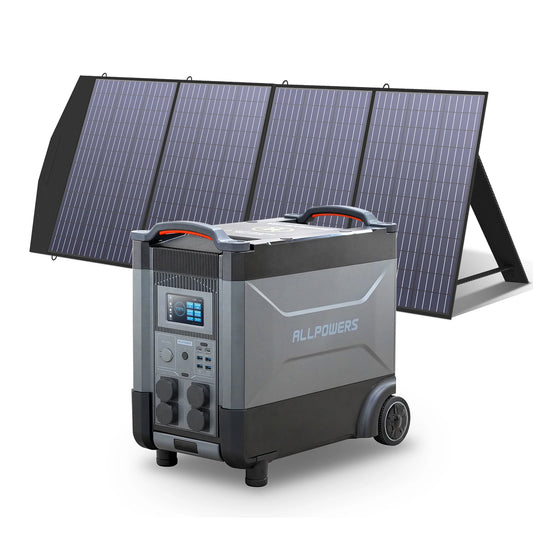ALLPOWERS R4000 Power Station 3600Wh (4000W) + SP033 200W Zonnepaneel – Uitbreidbare Solargenerator